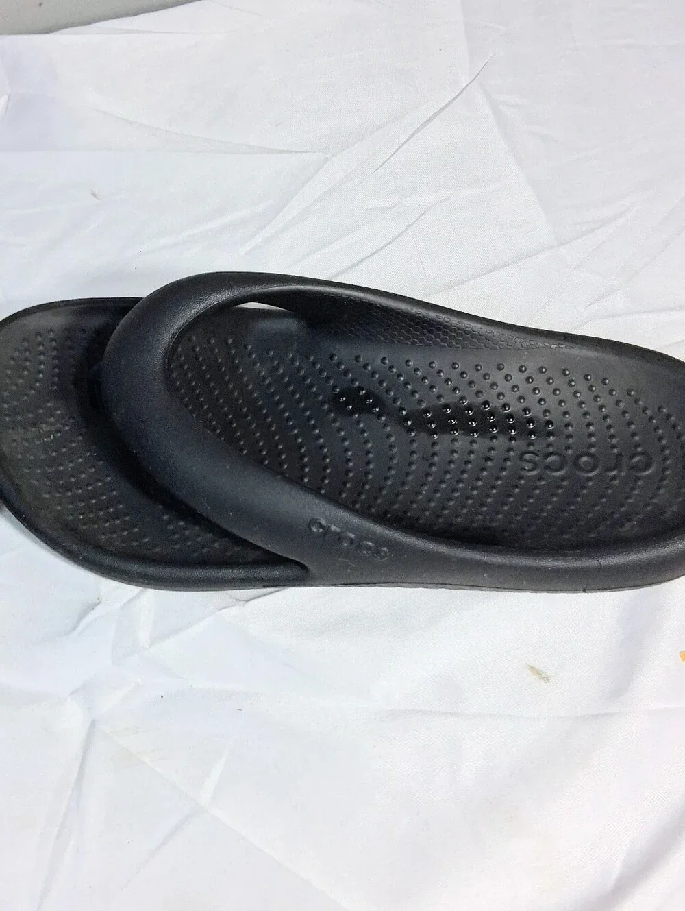 Men's 6 Women's 8 Crocs Unisex Black Like New Sandals/Flipflops